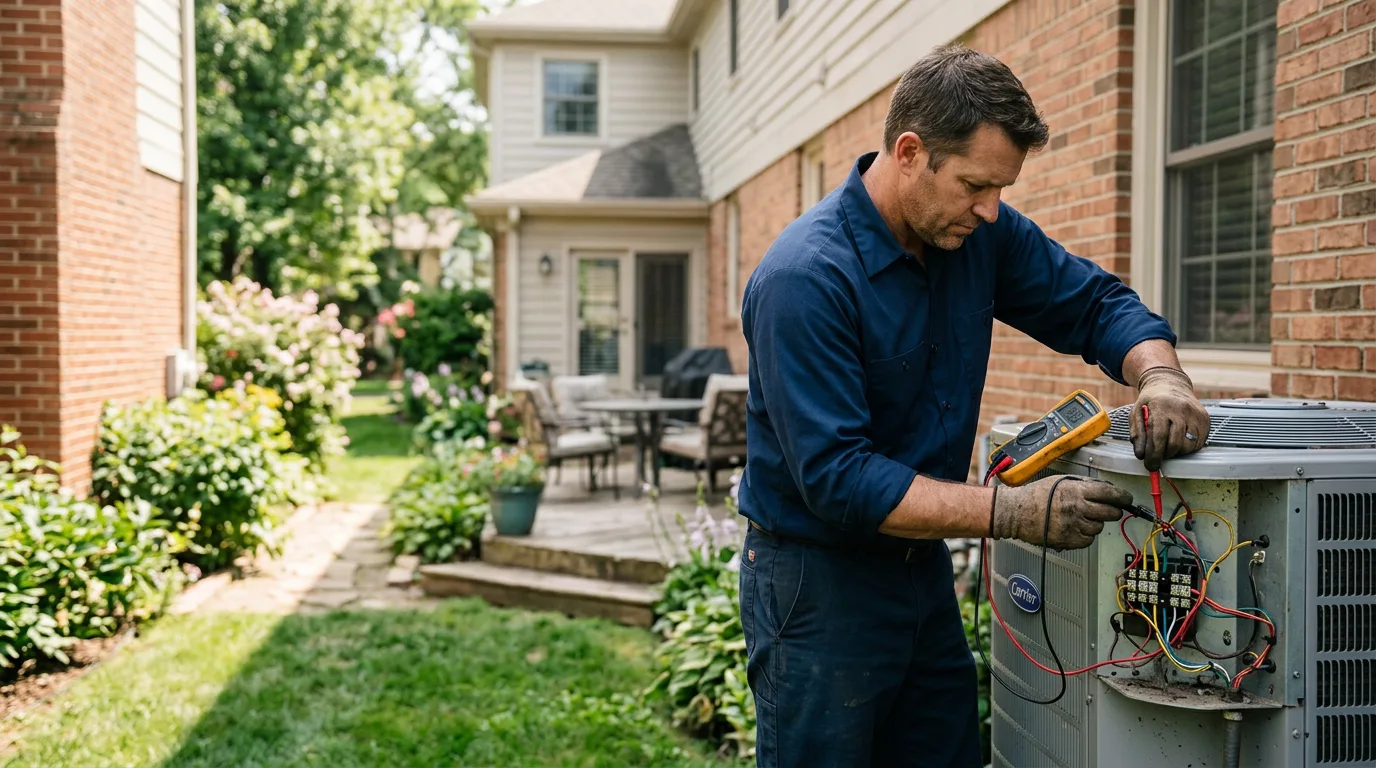 HVAC technician working near Medina, ND